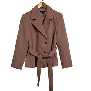 Ann Taylor Mini Trench Blush Mauve Jacket Size 6